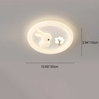 Lumendat Contemporary Creative Kids Rabbit Iron PE LED Flush Mount Ceiling Light For Bedroom Lumendat