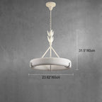 Traditional French Metal Resin Round Carved Floral LED Chandeliers for Living Room BulbSquare