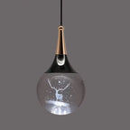Contemporary Creative Aluminum Crystal Ball Deer Jellyfish Earth LED Pendant Light for Bedside BulbSquare