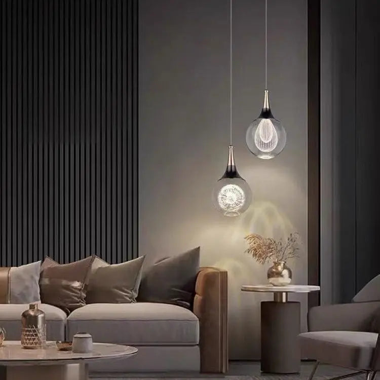 Contemporary Creative Aluminum Crystal Ball Deer Jellyfish Earth LED Pendant Light for Bedside BulbSquare
