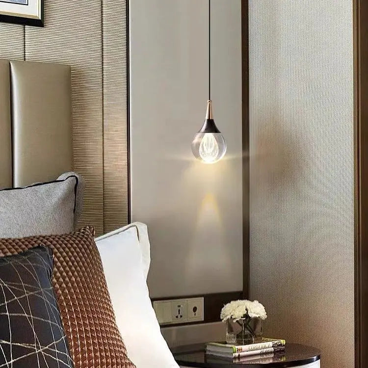 Contemporary Creative Aluminum Crystal Ball Deer Jellyfish Earth LED Pendant Light for Bedside BulbSquare