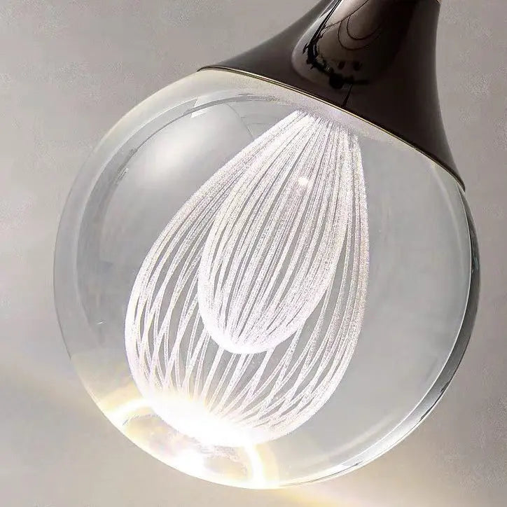 Contemporary Creative Aluminum Crystal Ball Deer Jellyfish Earth LED Pendant Light for Bedside BulbSquare