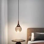 Contemporary Creative Aluminum Crystal Ball Deer Jellyfish Earth LED Pendant Light for Bedside BulbSquare