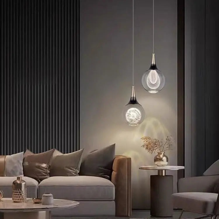 Contemporary Creative Aluminum Crystal Ball Deer Jellyfish Earth LED Pendant Light for Bedside BulbSquare