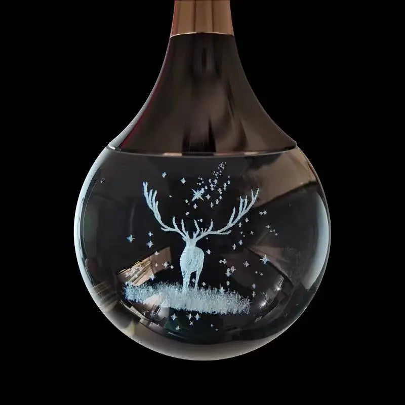 Contemporary Creative Aluminum Crystal Ball Deer Jellyfish Earth LED Pendant Light for Bedside BulbSquare