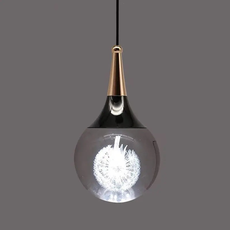 Contemporary Creative Aluminum Crystal Ball Deer Jellyfish Earth LED Pendant Light for Bedside BulbSquare
