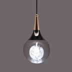 Contemporary Creative Aluminum Crystal Ball Deer Jellyfish Earth LED Pendant Light for Bedside BulbSquare
