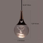 Contemporary Creative Aluminum Crystal Ball Deer Jellyfish Earth LED Pendant Light for Bedside BulbSquare