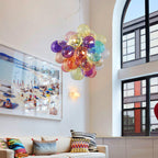 Lumendat Contemporary Scandinavian Kids Iron Glass Bubble Balloon 1/3/5/8 Light Chandeliers For Bedroom Lumendat