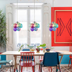 Lumendat Contemporary Scandinavian Kids Iron Glass Bubble Balloon 1/3/5/8 Light Chandeliers For Bedroom Lumendat