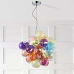 Lumendat Contemporary Scandinavian Kids Iron Glass Bubble Balloon 1/3/5/8 Light Chandeliers For Bedroom Lumendat