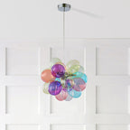 Lumendat Contemporary Scandinavian Kids Iron Glass Bubble Balloon 1/3/5/8 Light Chandeliers For Bedroom Lumendat