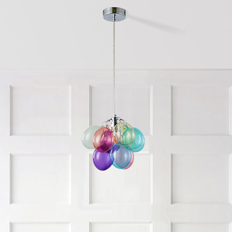 Lumendat Contemporary Scandinavian Kids Iron Glass Bubble Balloon 1/3/5/8 Light Chandeliers For Bedroom Lumendat