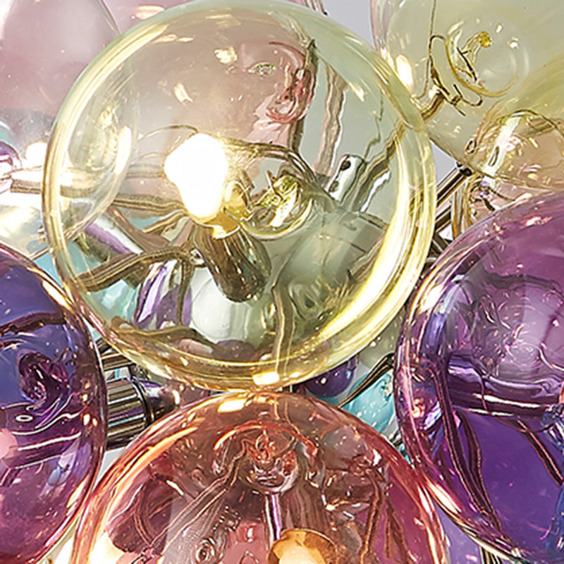 Lumendat Contemporary Scandinavian Kids Iron Glass Bubble Balloon 3/4/6 Light Semi-Flush Mount Ceiling Light For Bedroom Lumendat
