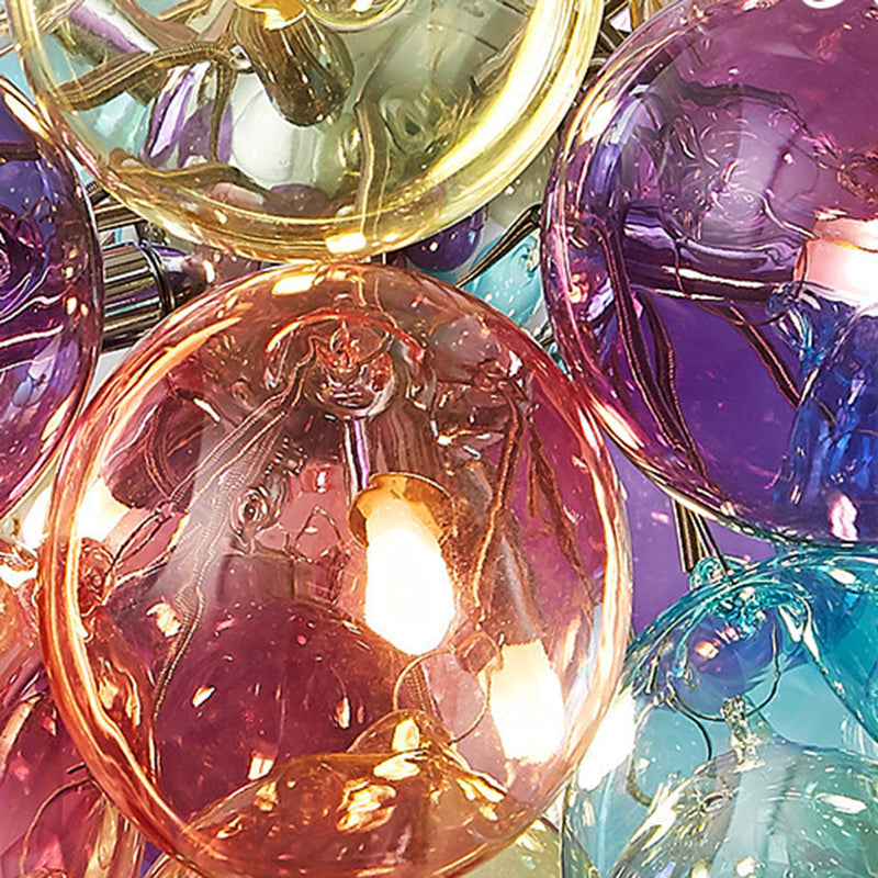 Lumendat Contemporary Scandinavian Kids Iron Glass Bubble Balloon 1/3/5/8 Light Chandeliers For Bedroom Lumendat