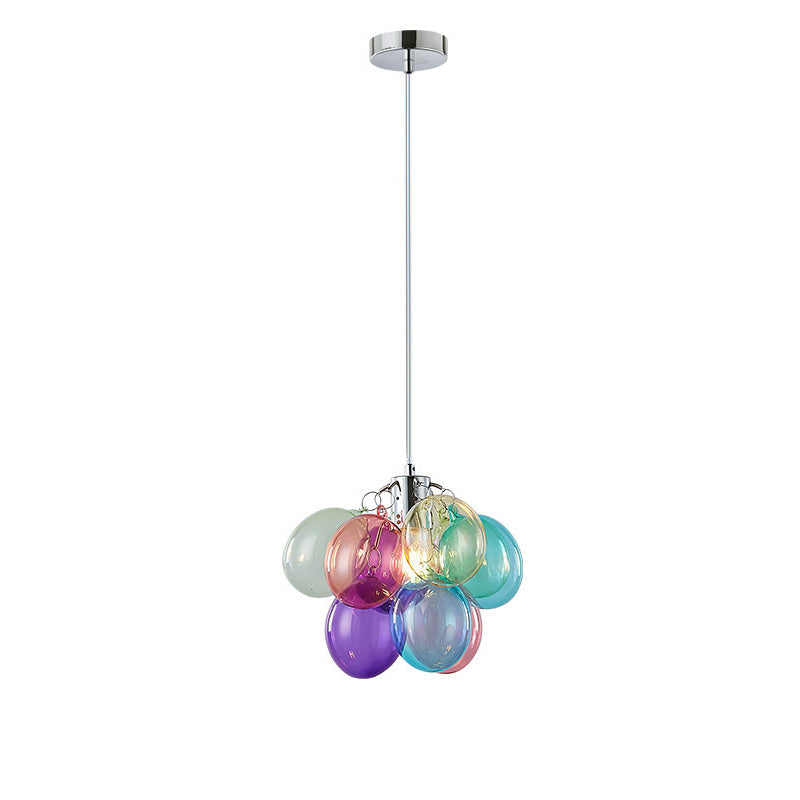 Lumendat Contemporary Scandinavian Kids Iron Glass Bubble Balloon 1/3/5/8 Light Chandeliers For Bedroom Lumendat