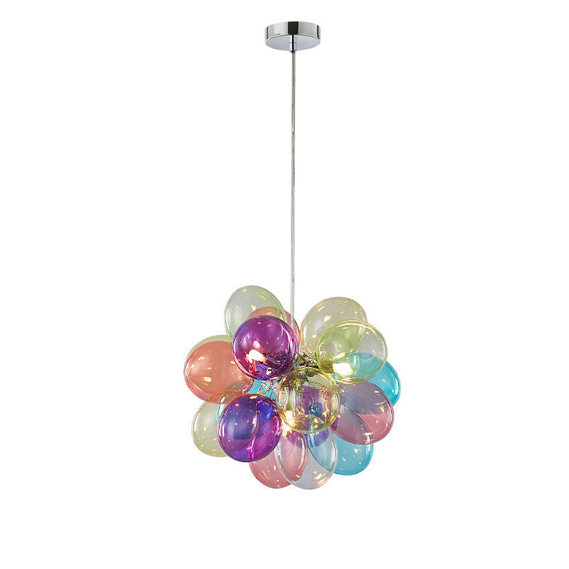 Lumendat Contemporary Scandinavian Kids Iron Glass Bubble Balloon 1/3/5/8 Light Chandeliers For Bedroom Lumendat