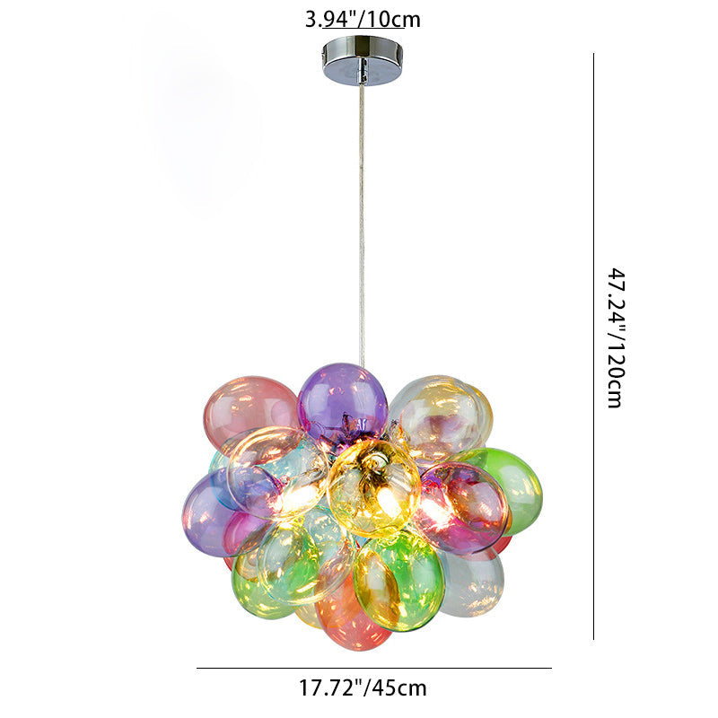 Lumendat Contemporary Scandinavian Kids Iron Glass Bubble Balloon 1/3/5/8 Light Chandeliers For Bedroom Lumendat