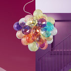 Lumendat Contemporary Scandinavian Kids Iron Glass Bubble Balloon 1/3/5/8 Light Chandeliers For Bedroom Lumendat