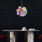 Lumendat Contemporary Scandinavian Kids Iron Glass Bubble Balloon 1/3/5/8 Light Chandeliers For Bedroom Lumendat