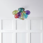Lumendat Contemporary Scandinavian Kids Iron Glass Bubble Balloon 3/4/6 Light Semi-Flush Mount Ceiling Light For Bedroom Lumendat