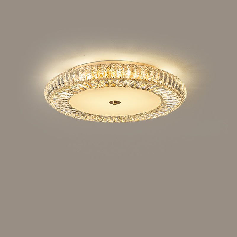 Modern Luxury Crystal Metal Round Multilayer 18/24 Light Flush Mount Ceiling Light for Living Room