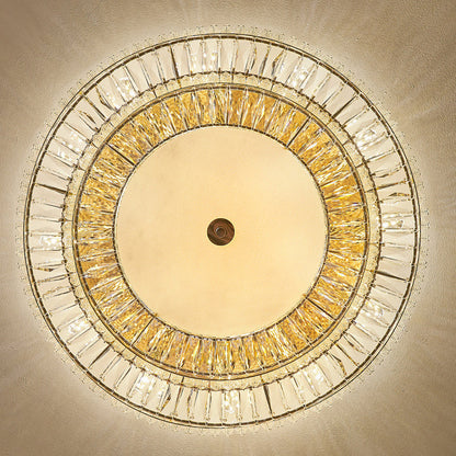 Modern Luxury Crystal Metal Round Multilayer 18/24 Light Flush Mount Ceiling Light for Living Room