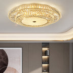 Modern Luxury Crystal Metal Round Multilayer 18/24 Light Flush Mount Ceiling Light for Living Room