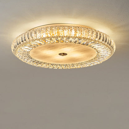 Modern Luxury Crystal Metal Round Multilayer 18/24 Light Flush Mount Ceiling Light for Living Room