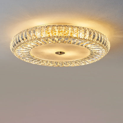 Modern Luxury Crystal Metal Round Multilayer 18/24 Light Flush Mount Ceiling Light for Living Room