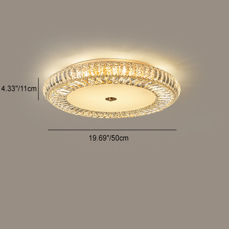 Modern Luxury Crystal Metal Round Multilayer 18/24 Light Flush Mount Ceiling Light for Living Room
