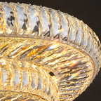 Modern Luxury Crystal Metal Round Multilayer 18/24 Light Flush Mount Ceiling Light for Living Room