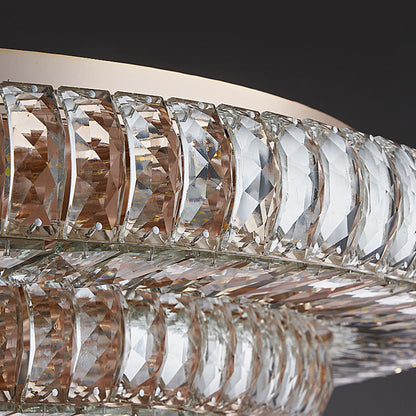 Modern Luxury Crystal Metal Round Multilayer 18/24 Light Flush Mount Ceiling Light for Living Room