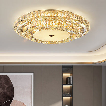 Modern Luxury Crystal Metal Round Multilayer 18/24 Light Flush Mount Ceiling Light for Living Room