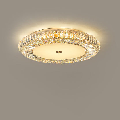 Modern Luxury Crystal Metal Round Multilayer 18/24 Light Flush Mount Ceiling Light for Living Room