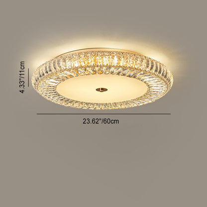 Modern Luxury Crystal Metal Round Multilayer 18/24 Light Flush Mount Ceiling Light for Living Room