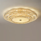 Modern Luxury Crystal Metal Round Multilayer 18/24 Light Flush Mount Ceiling Light for Living Room