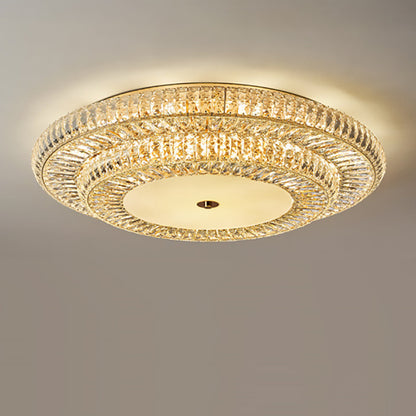 Modern Luxury Crystal Metal Round Multilayer 18/24 Light Flush Mount Ceiling Light for Living Room