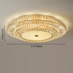 Modern Luxury Crystal Metal Round Multilayer 18/24 Light Flush Mount Ceiling Light for Living Room