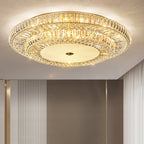 Modern Luxury Crystal Metal Round Multilayer 18/24 Light Flush Mount Ceiling Light for Living Room