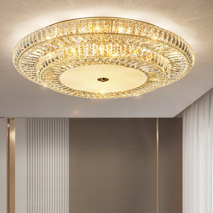 Modern Luxury Crystal Metal Round Multilayer 18/24 Light Flush Mount Ceiling Light for Living Room