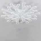 Contemporary Creative Iron Acrylic Antler Flower LED Flush Mount Ceiling Light For Living Room