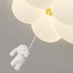 Contemporary Nordic Kids Rabbit Flower Iron Pe LED Flush Mount Ceiling Light for Bedroom