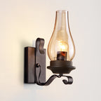 Traditional Vintage Iron Kerosene Vase 1-Light Wall Sconce Lamp For Hallway