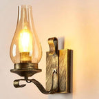Traditional Vintage Iron Kerosene Vase 1-Light Wall Sconce Lamp For Hallway