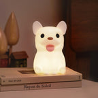 Lumendat Contemporary Creative Kids Rechargeable Bulldog Silica PC ABS LED Table Lamp Night Light For Bedside Lumendat