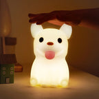 Lumendat Contemporary Creative Kids Rechargeable Bulldog Silica PC ABS LED Table Lamp Night Light For Bedside Lumendat
