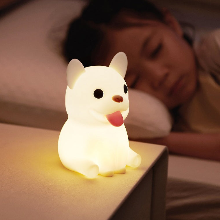 Lumendat Contemporary Creative Kids Rechargeable Bulldog Silica PC ABS LED Table Lamp Night Light For Bedside Lumendat