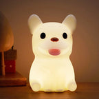 Lumendat Contemporary Creative Kids Rechargeable Bulldog Silica PC ABS LED Table Lamp Night Light For Bedside Lumendat