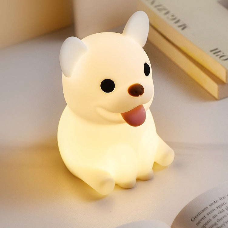 Lumendat Contemporary Creative Kids Rechargeable Bulldog Silica PC ABS LED Table Lamp Night Light For Bedside Lumendat